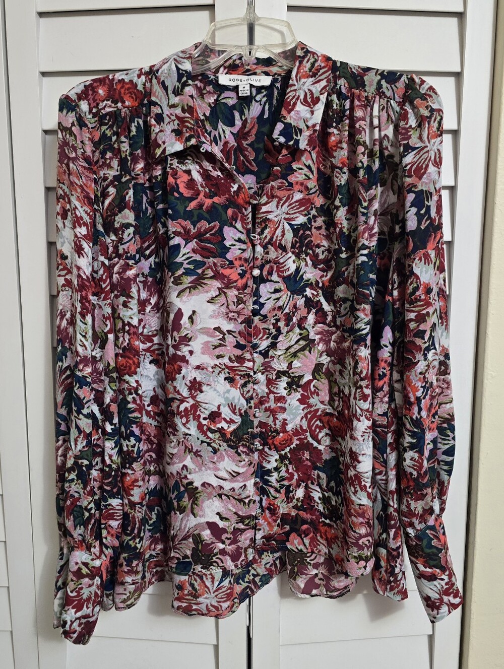 Rose & Olive Floral Long Sleeve Blouse